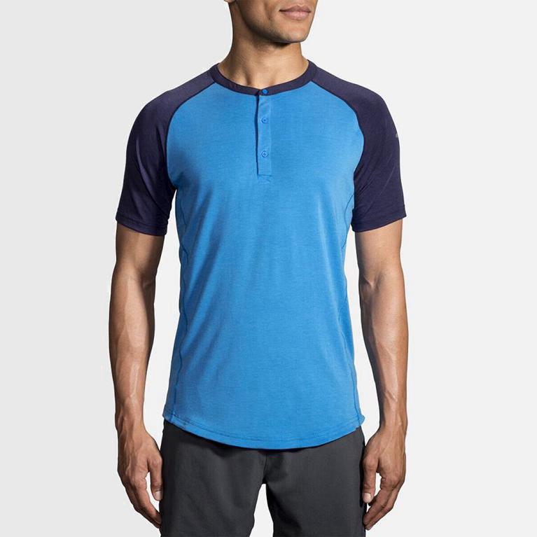 Brooks Cadence Hombre Camisetas Manga Corta - Azules (1546IMTAX)